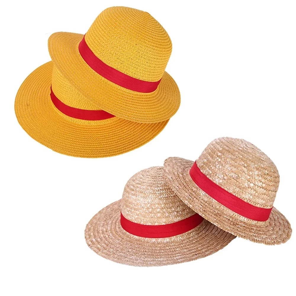 

2024 Luffy Straw Hat Anime Cartoon Cosplay Caps Accessories Summer Sun Hat Sunshade Parent-Child Hat Luffy Hat for Women Men