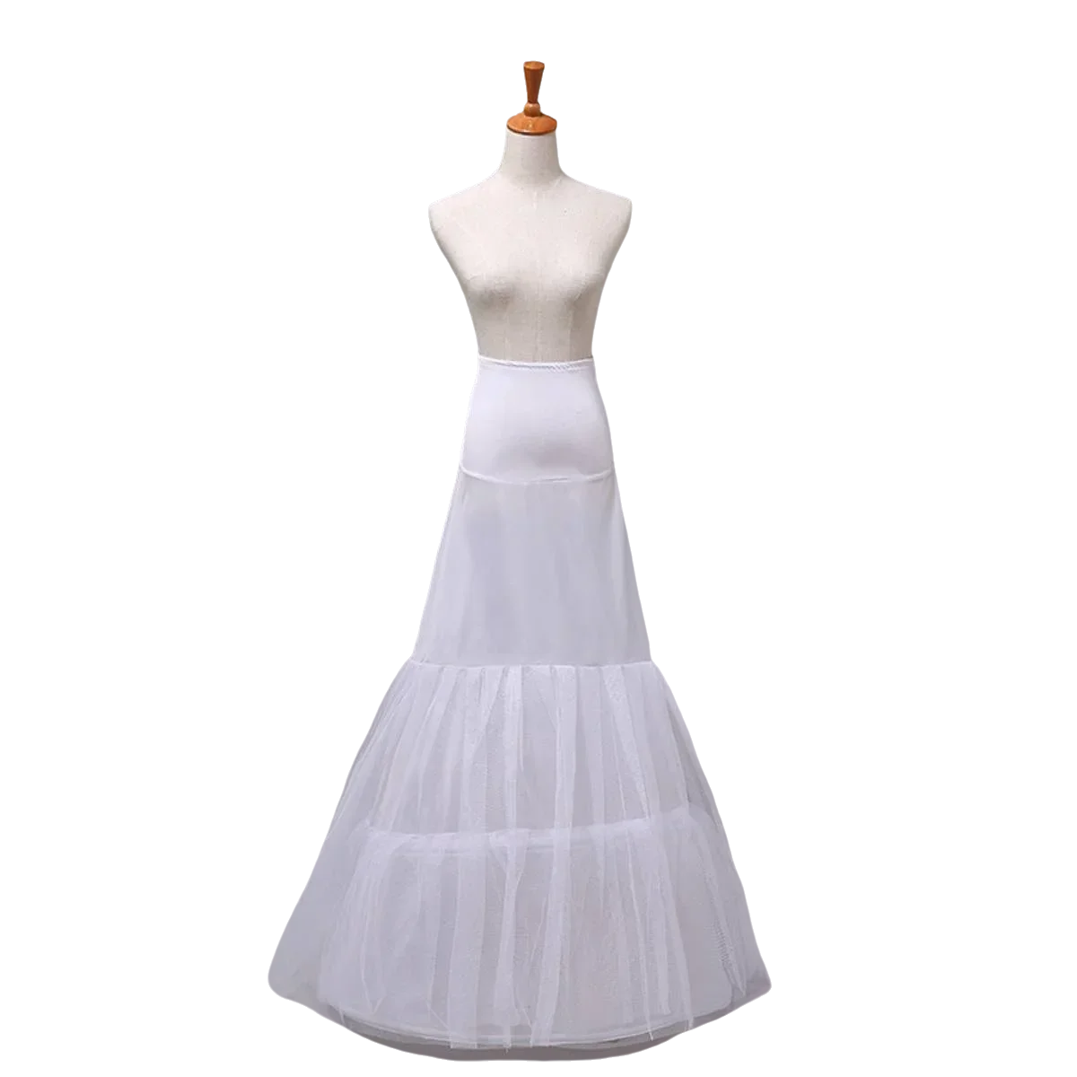 

2 Hoops White Petticoats Underskirt Slip Mermaid Fishtail for Wedding Dress