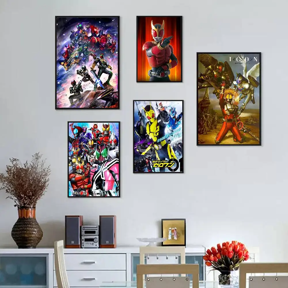 1 unidad de impresiones y carteles de buena calidad de la serie Kamen Rider, pegatina de papel impermeable, carteles para cafetería y Bar, pegatinas de pared