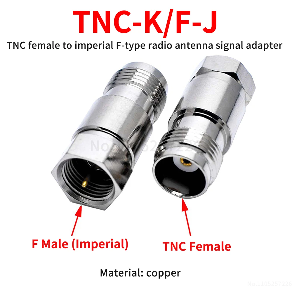 TNC female to imperial F-type radio antenna signal adapter RF connector high-frequency connector (1 pcs)
