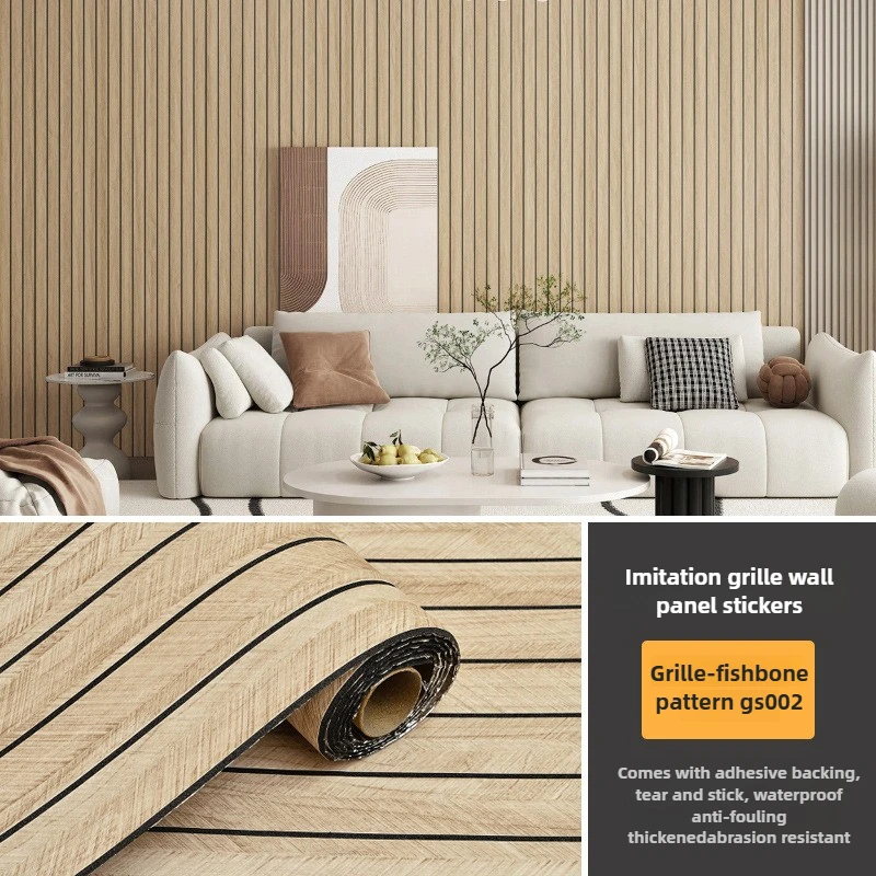 

40x300 см самоклеящаяся 3D-сетчатая настенная панель, ПВХ, деревянный вид, очистка и приклеивание ТВ-фона, настенное покрытие для гостиной, ремонт «сделай сам»