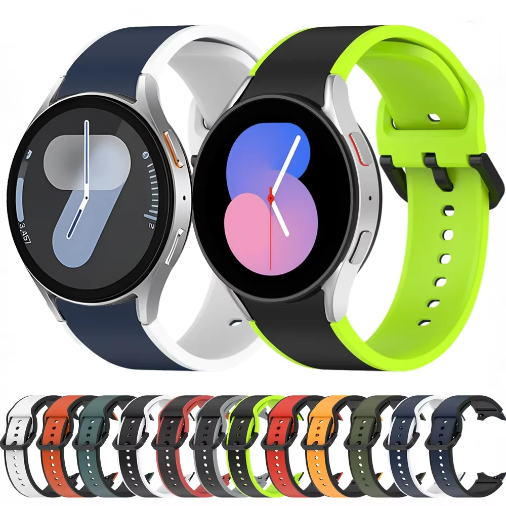 Sports Silicone Strap for Samsung Galaxy Watch 7/6/5/4 40mm 44mm/5 Pro 45mm Bracelet Wristband Watch 6 4 Classic 43/47mm 42/46mm