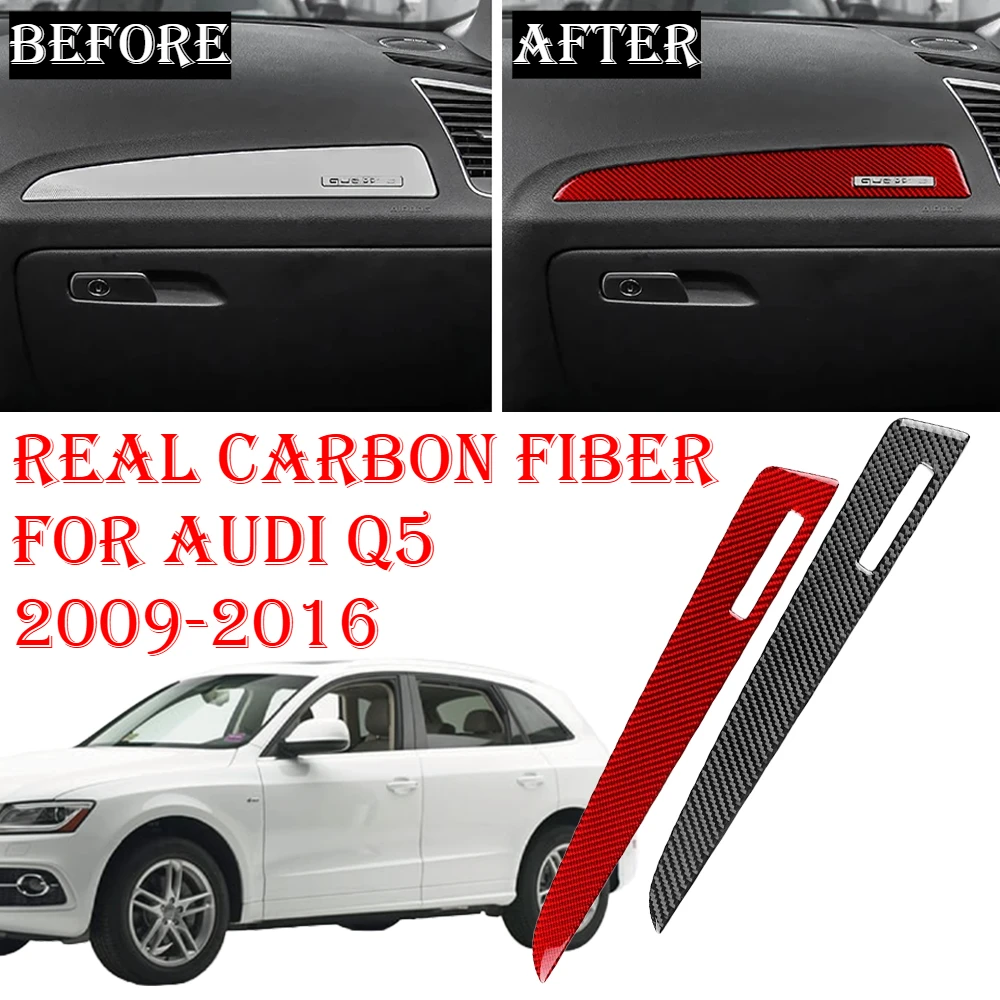 

Co-pilot Dashboard Panel Cover Trim Carbon Fiber Decoration Sticker For Audi Q5 2009-2016 Car Interior Protector Accessories