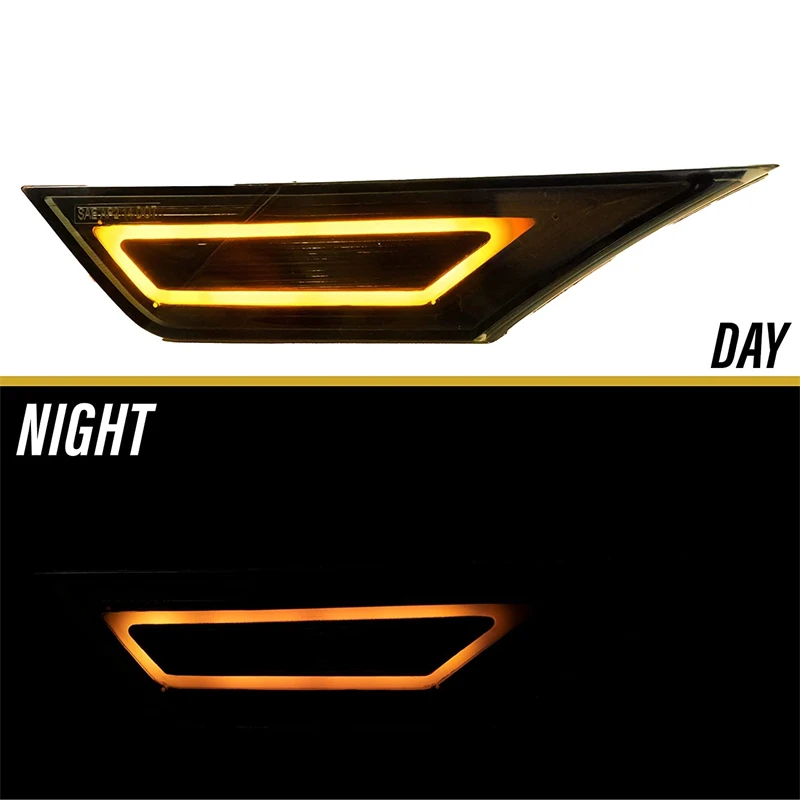 2Pcs Smoked Lens For Honda Civic 2016 2017 2018 2019 2020 2021 Full Led Side Marker Light Running Light Position Light