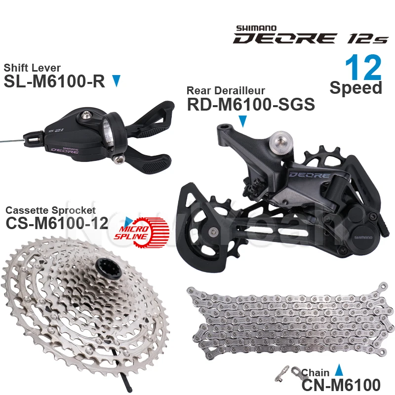 

SHIMANO DEORE M6100 12v Groupset Shifter Rear Derailleur Cassette Sprocket Chain 1x12-speed Original parts for MTB bike