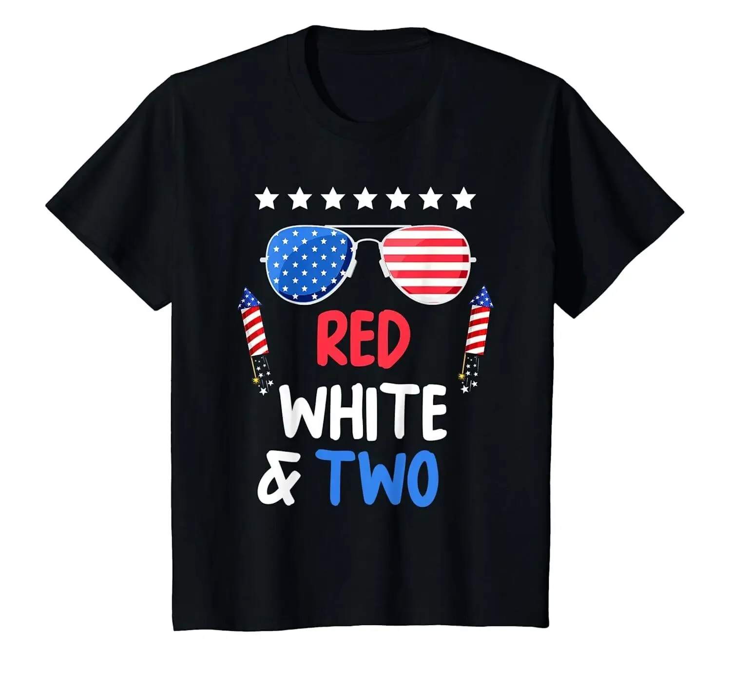 USA Kids Red White & Two 2nd Birthday 4th Of July Independence Day T-Shirt