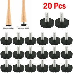 20 Pcs Screw On Type FurnitureTable Chair Glide Leveling Foot Adjuster M6