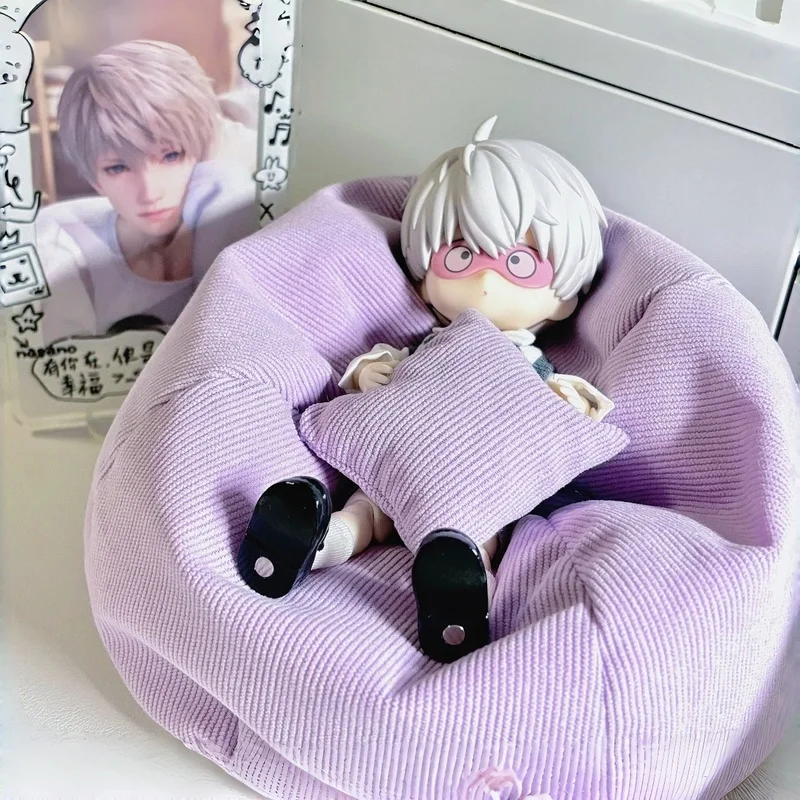 

Кукольная витрина, мебель ручной работы, вельветовое кресло-мешок для кукол 17 см, мини-диванные подушки, милое украшение для рабочего стола, аксессуар для куклы