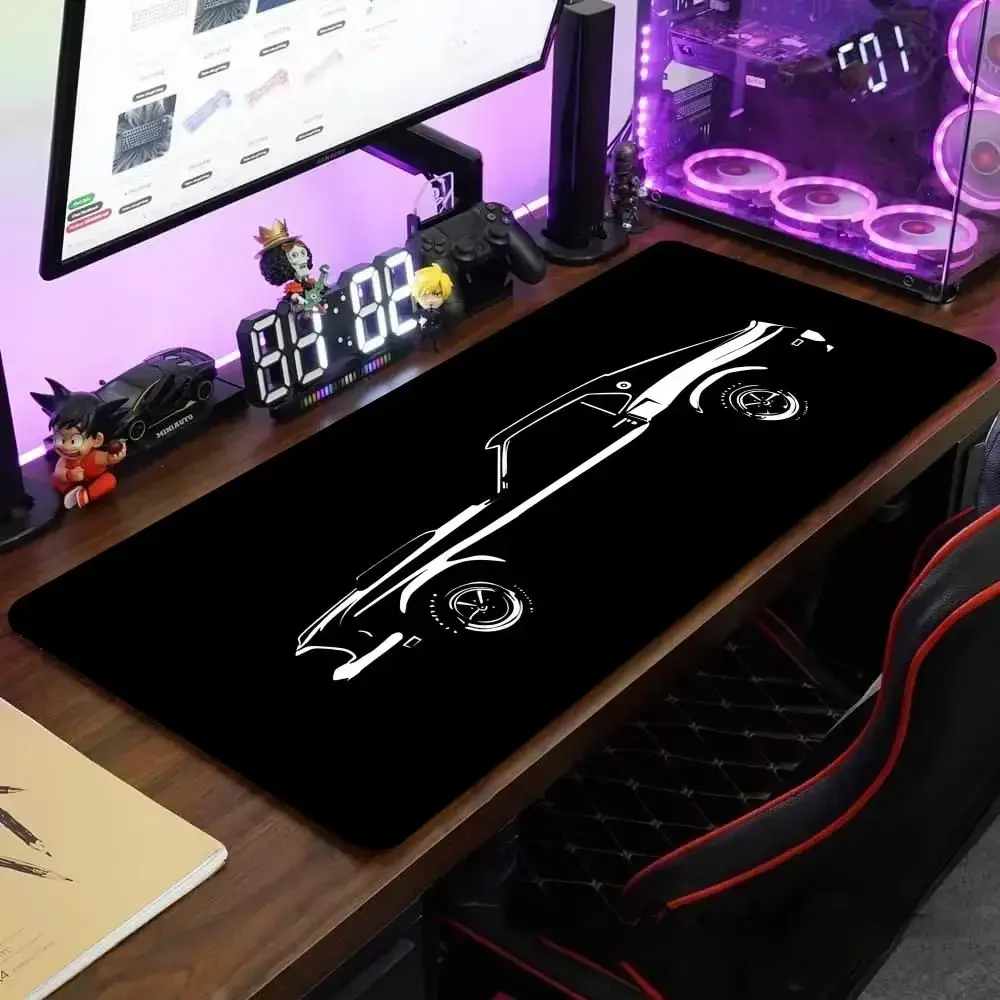 

Black Sports Car Mouse Pad Large Computer Office Game Table Mat XXL Rubber Anti-slip Stitched Edge Keyboard Mats Long Desk Pads