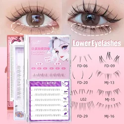 Yelix Diy Cluster Lashes Lower Lashes Manga Small Flame Under False Lashes Strip Natural Bottom Eyelashes Korean Makeup