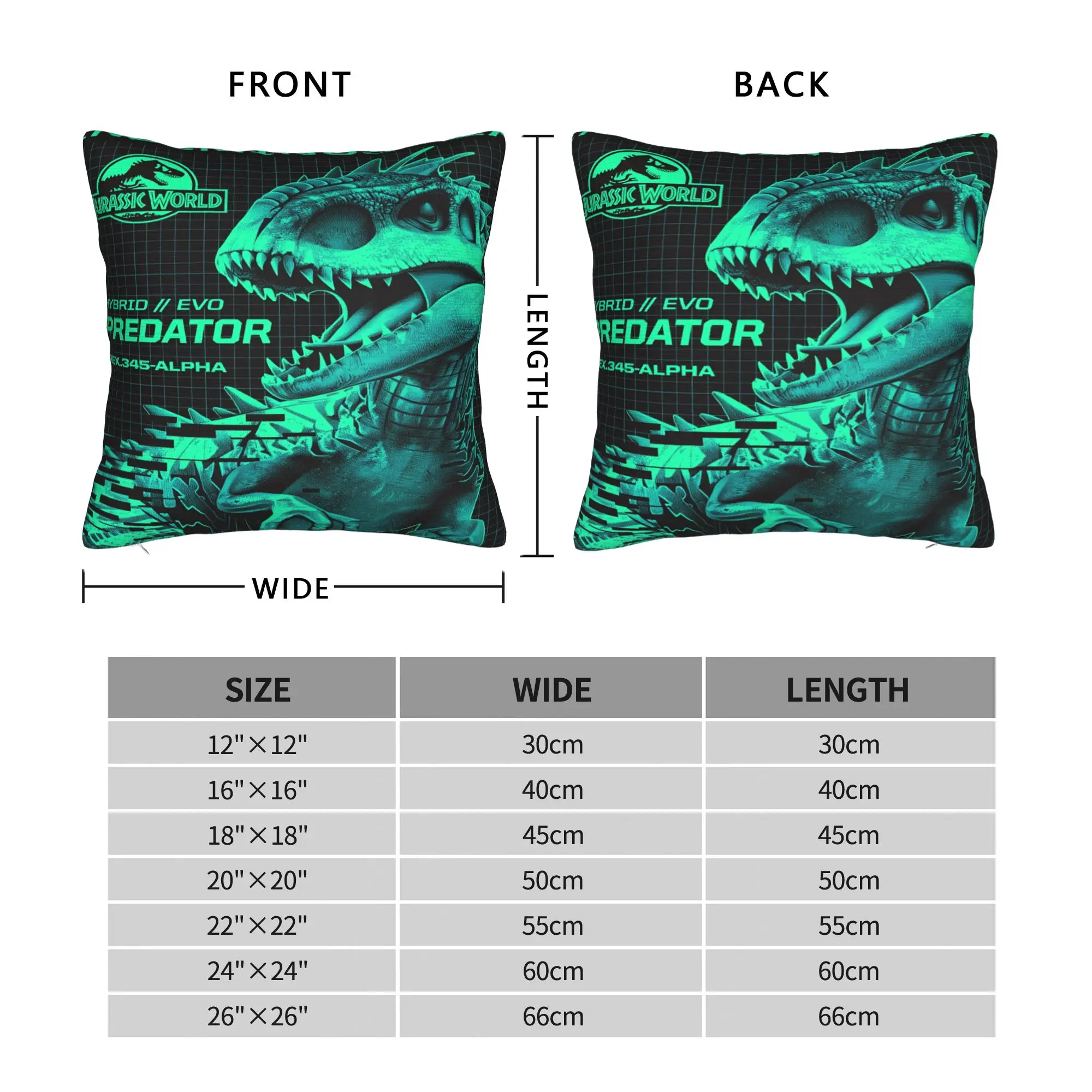 Jurassic World Aquatic Dinosaur Pillow Case  Soft Pillow Cover Cute Funny Cushion Cover For Chair Sofa Home Decor