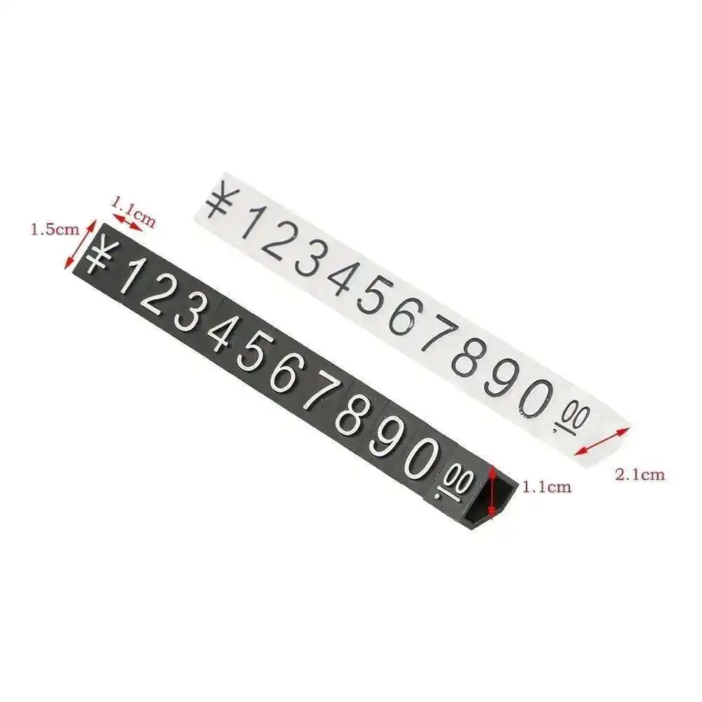 50pcs Plastic Large Combined Rmb Number Digit Cubes Stick Clothes Phone Jewelry Showcase Shelf Top Price Sign Label Tag Stand