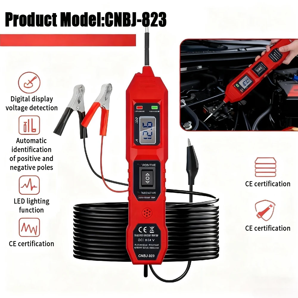6-36V The Newest Electric Circuit Tester CNBJ-823 Automobile Electrical System Tester With Power Switch Vehicle Diagnostic Tool