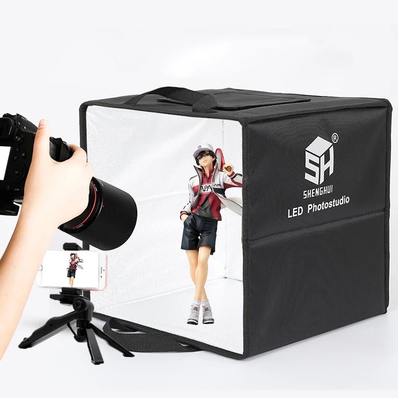 Photo Box Portable Studio Tabletop Lightbox Shooting Paper Backdrop Tent Photography BoxSet for Items Display 30cm 40cm