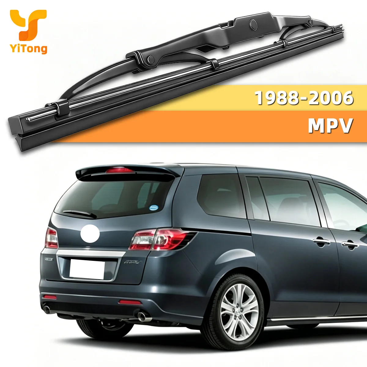 Geeignet für Mazda MPV 1988–2006, Heckscheibenwischerblatt, flexibler Gummi, klare Sicht, Windschutzscheibenreiniger, Naturkautschukstreifen
