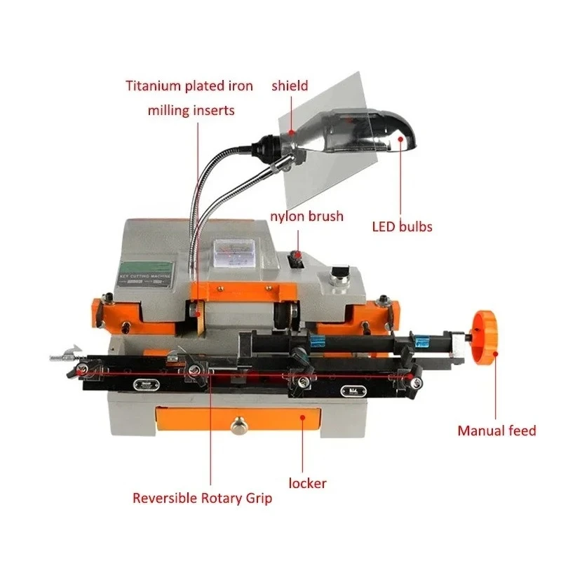 220V/110V Double-headed Key Machine Precise Key Duplicating Machine Manual Double-knife Horizontal Key Machine TH-001