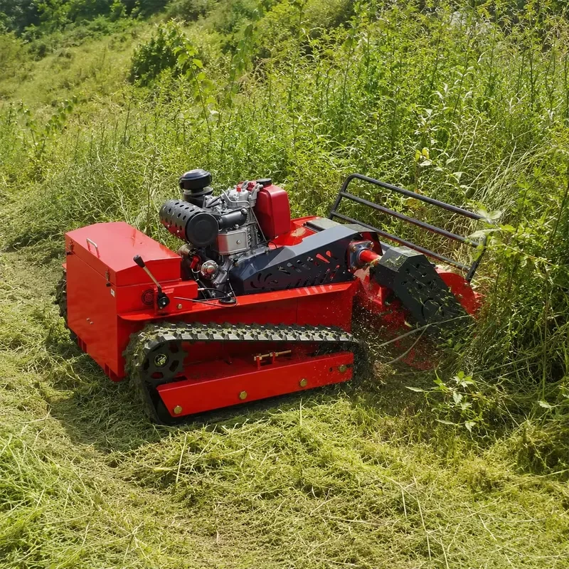 Heavy Diesel Engine Remote Control Lawn Mower Crawler Flail Brush Cutter Rubber Tracks Agriculture Orchard