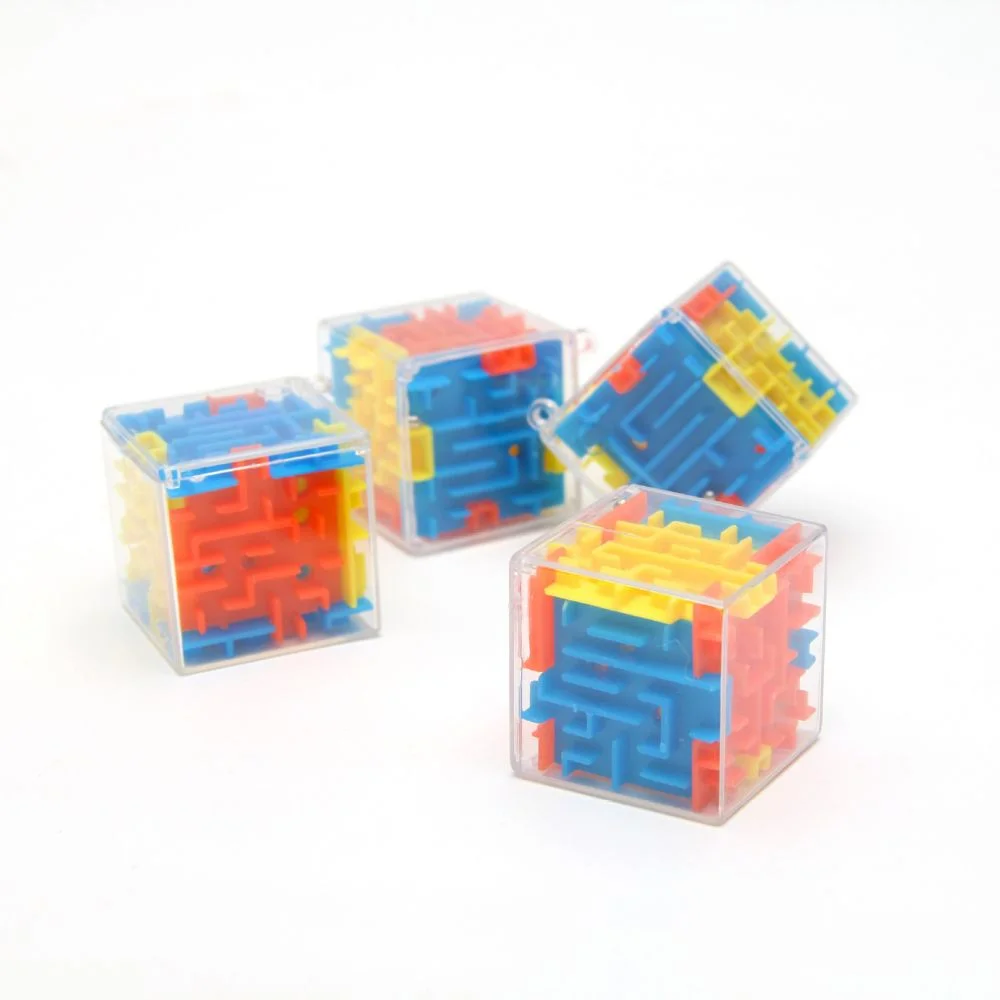 4Pcs 3D Cube Rolling Beads Maze Funny Educational Toys Boys Girls Birthday Wedding Guest Gift Giveaway Christmas Kids Gift