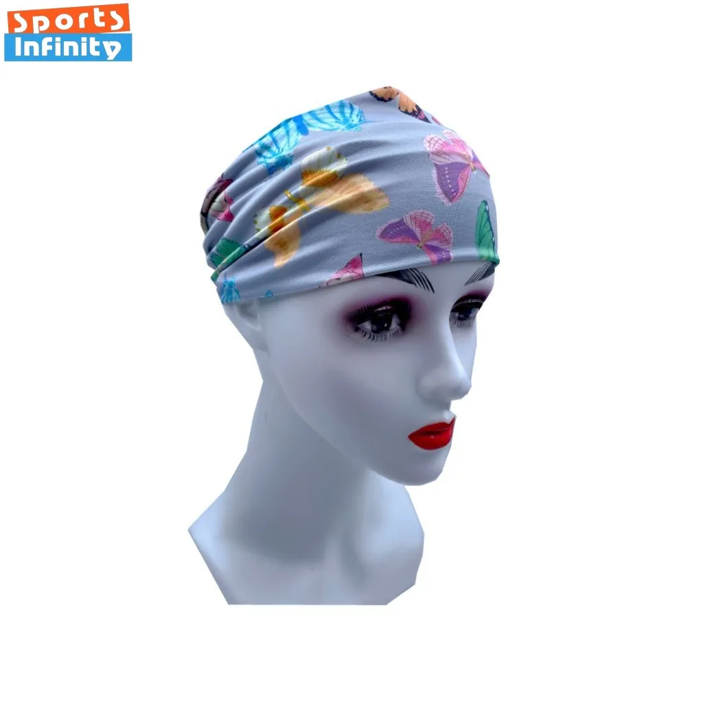 Butterfly Print Sports Headband - Yoga/Pilates - usage example