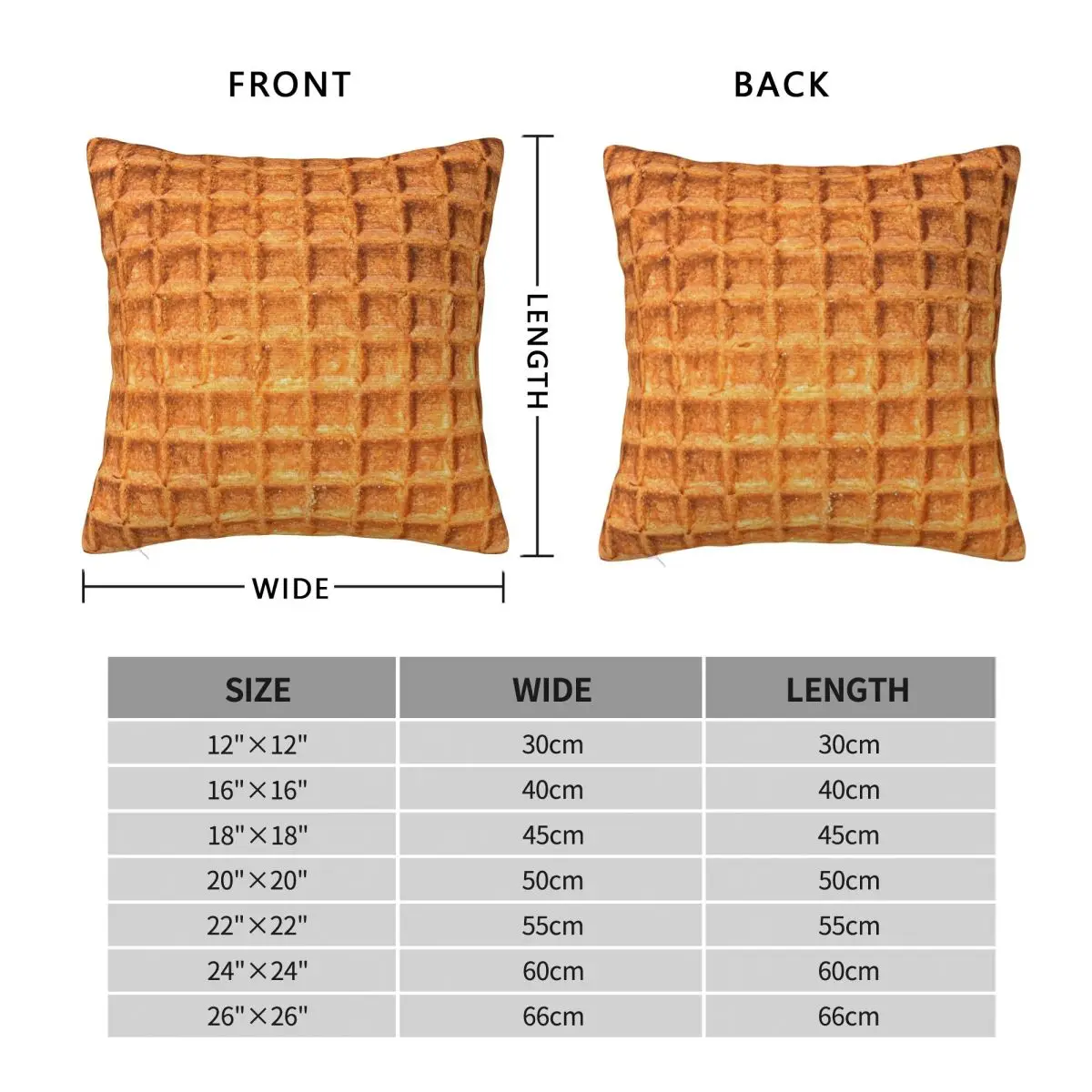 Waffle Me Crumble Pillowcase Polyester Linen Velvet Printed Zip Decorative Throw Pillow Case Room Cushion Cover 18