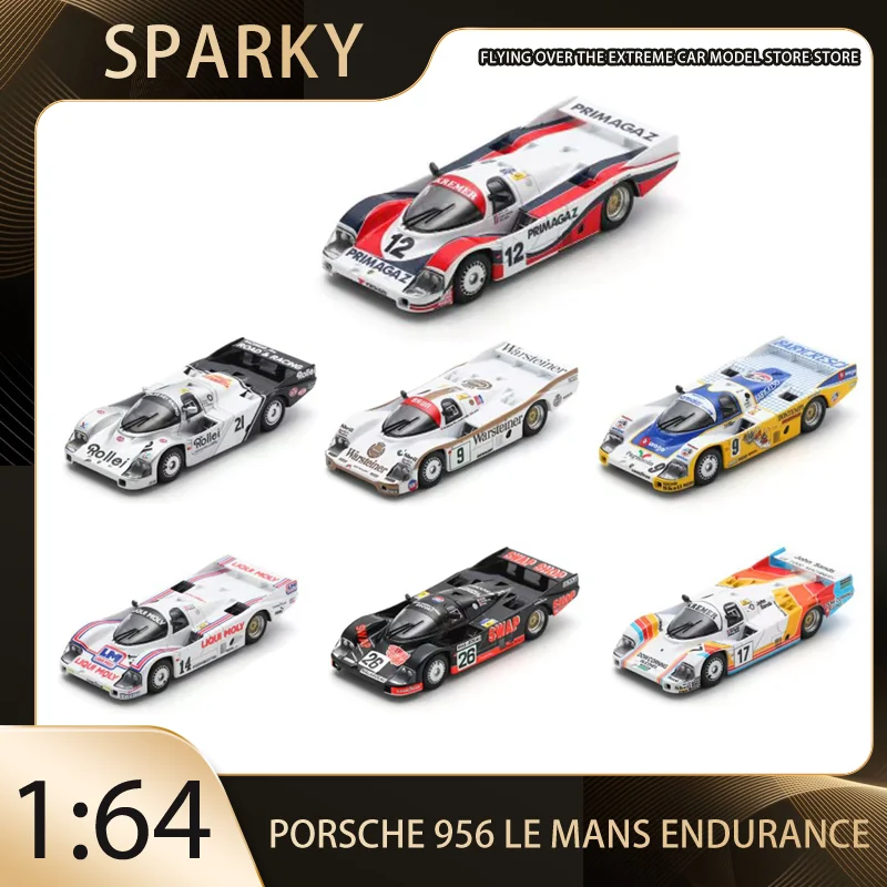 

Sparky 1:64 Porsche 956 Le Mans Endurance из сплава премиум-класса, литая под давлением модель автомобиля, игрушки, коллекционная деталь