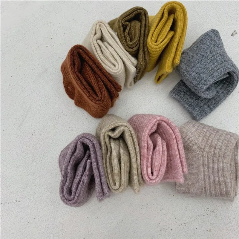 

Korean Fashion Solid Long Socks for Woman Homewear Boots Floor Sleep Sock Jeseca Cashmere Thick Warm Women's Socks Autumn Winter