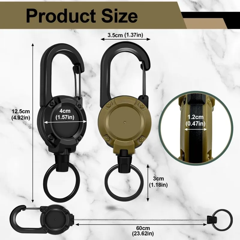 Extensible Keychain Heavy-Duty Mountaineering Clip Badge Holder Reversible Badge Scroll ID Clip