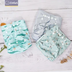 Elinfant-pañal de tela lavable para bebé, 3 piezas, talla única, impermeable, reutilizable, 3-15kg