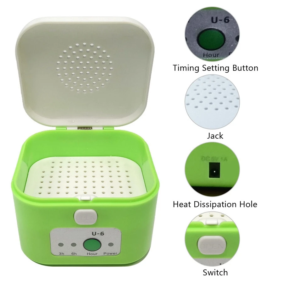 Deshumidificador de audífonos eléctrico, caja de secado USB, caja secadora de audífonos a prueba de humedad, protege el cuidado de la salud del oído