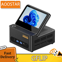 AOOSTAR GFLIP Mini PC Barebone (No RAM No SSD), 5 inch 1920*1080 60Hz Screen, AMD Ryzen Al 9 HX 370 12 Core Max 5.1GHz, WiFi 7