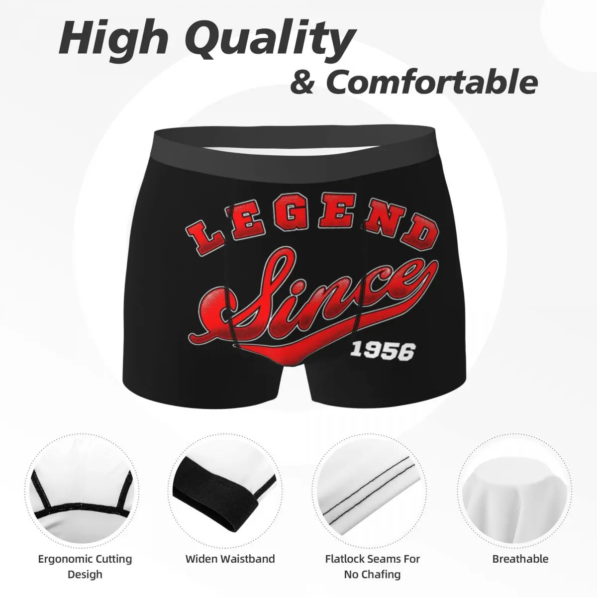 سراويل داخلية بوكسر أسطورة منذ عام 1956 سراويل داخلية مريحة للرجال هدية لصديقك للرجال