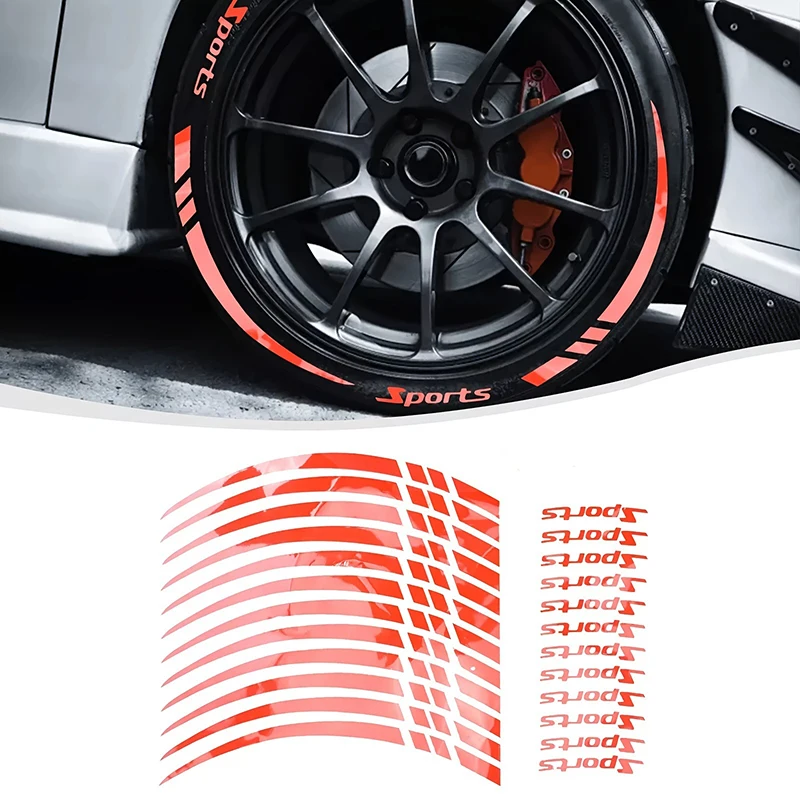 Motorcycle Wheel Rim Stripe Wheel Decal Tape Sticker 18-21 Inch Sport Wheel Decals Road Bike Reflective Sticker