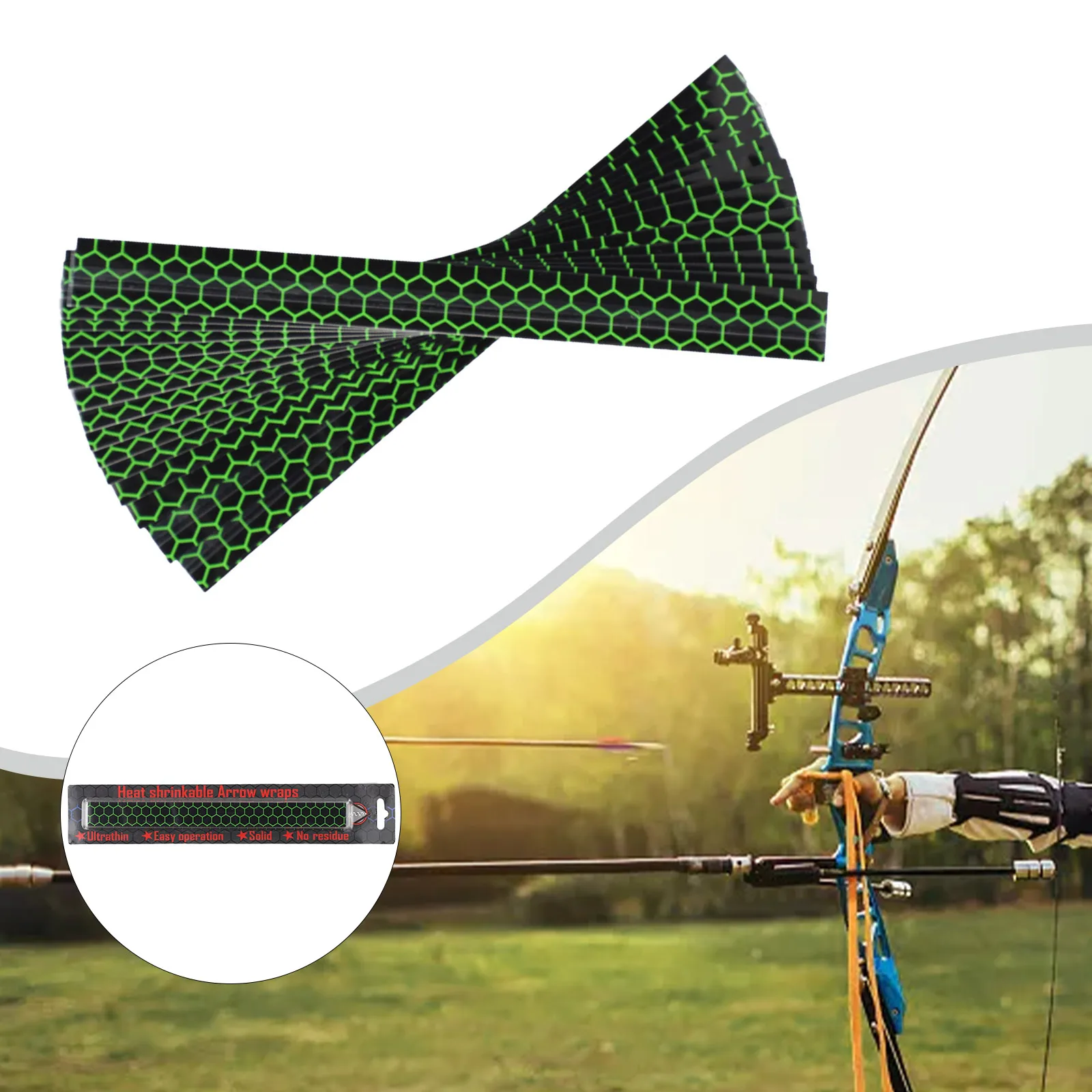 15 Pieces Arrow Wrap Stickers for Hunting and Training Designed to Improve Arrow Vane Attachment and Easy Arrow Location
