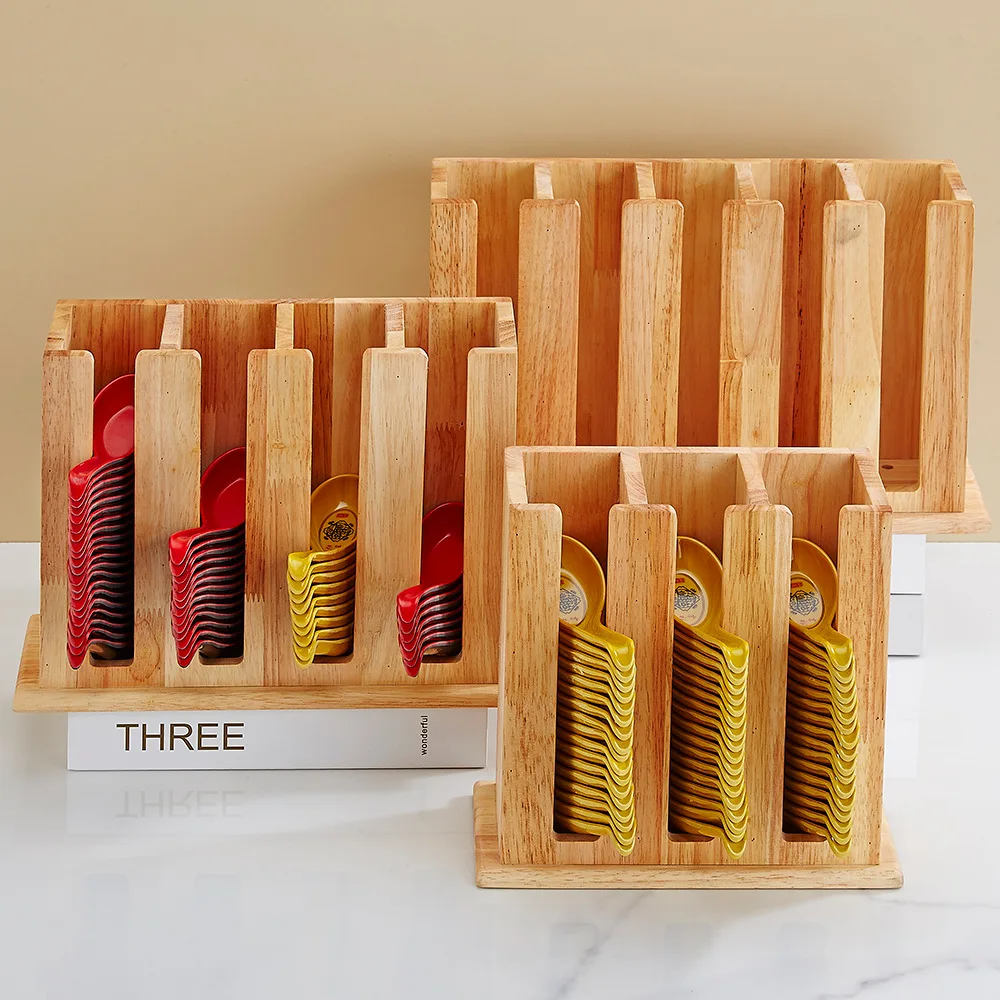 HYS solid wood spoon storage box kitchen spoon storage rack 2