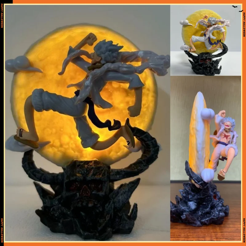 

15CM One Piece Moon Nika Monkey D.Luffy Anime Figure Moon With Led Nika Luffy Gear 5 Action Figure Statue Model Collection Toys