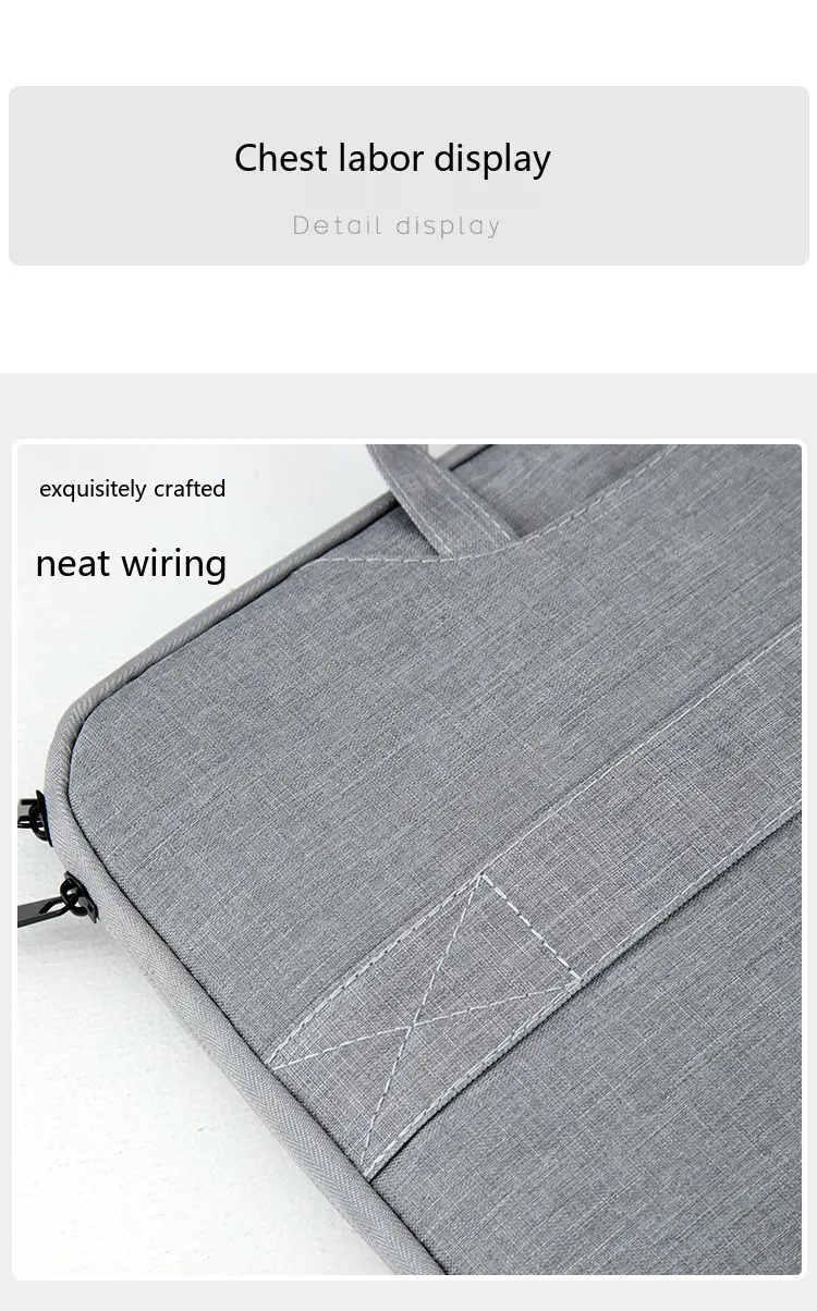 Professionelle Laptop-Aktentasche 11,6-15,6 Zoll Oxford Wasserdichte Handtasche für Geschäftsreisen – Detail 8