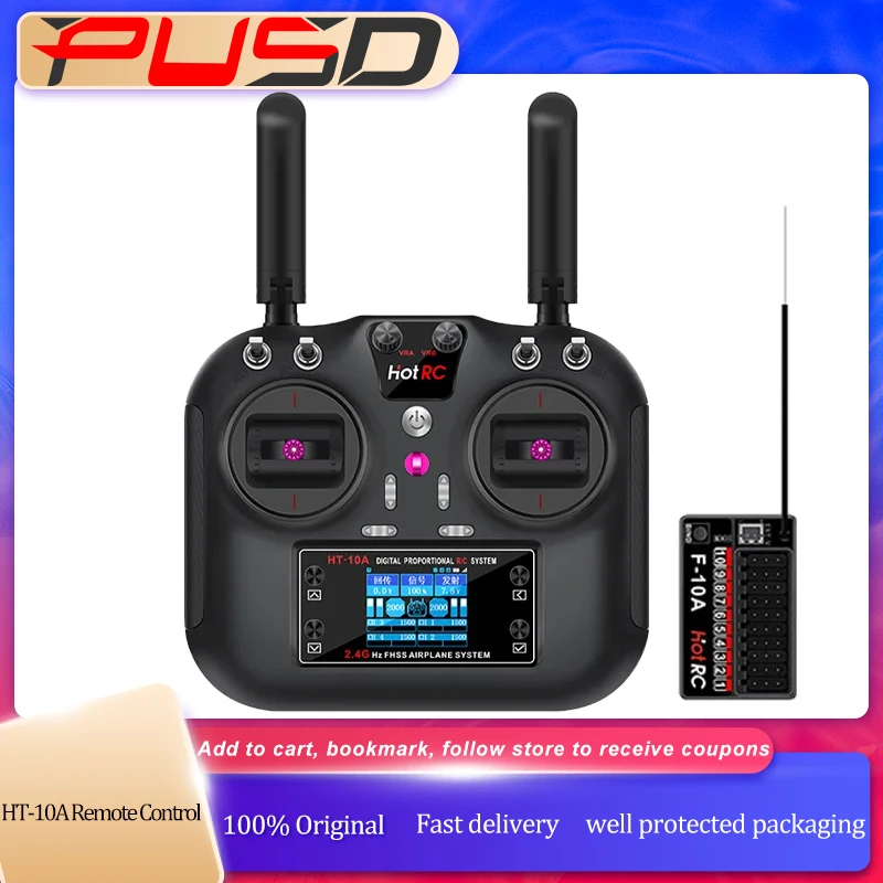 Novo original hotrc HT-10A f10a 2.4ghz 10ch controle remoto F-10A receptor para rc aeronave veículo barco drone acessórios