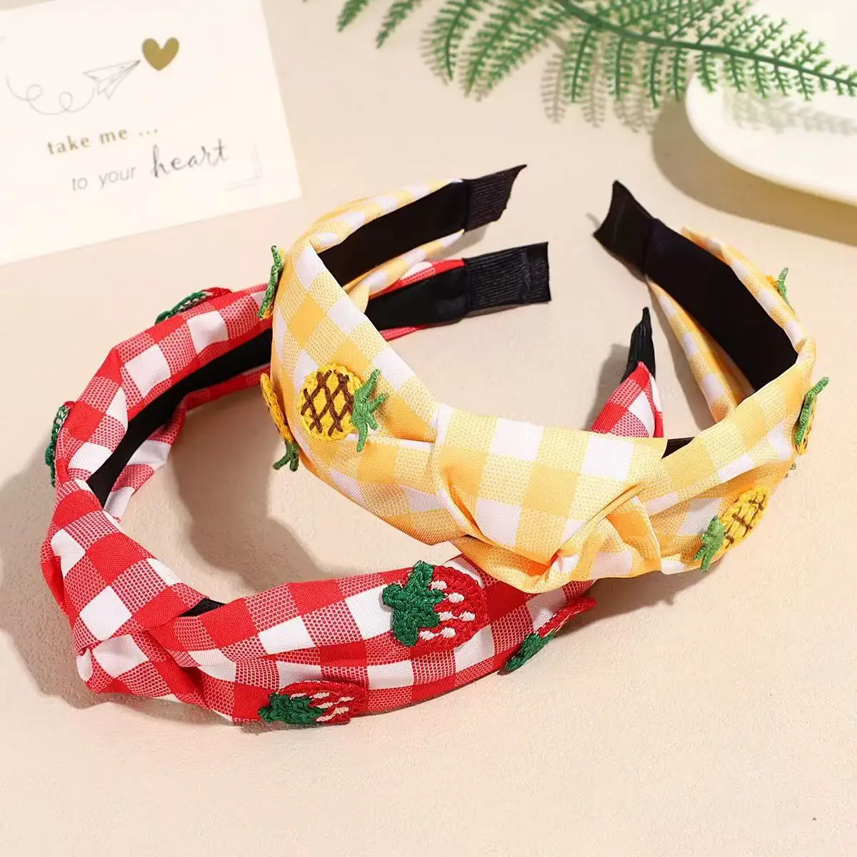 1 Uds. Aro para el pelo para mujer, a cuadros japoneses, fruta de dibujos animados, lindo Kawaii, dulce estilo Preppy, diademas JK, accesorios para el cabello de alta calidad
