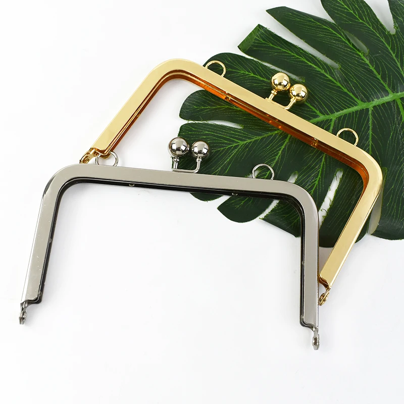 2/5Pcs 15cm Square Metal Bag Handles Purse Frame Mouth Gold with Screws Wallet Kiss Clasp DIY Bags Accessories