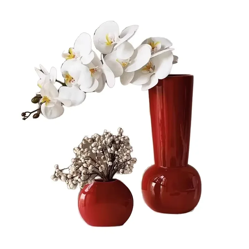 Light Luxury French Matte Ceramic Desktop Vase Small High End Home Decorations Suitable For Weddings Customizable Logos