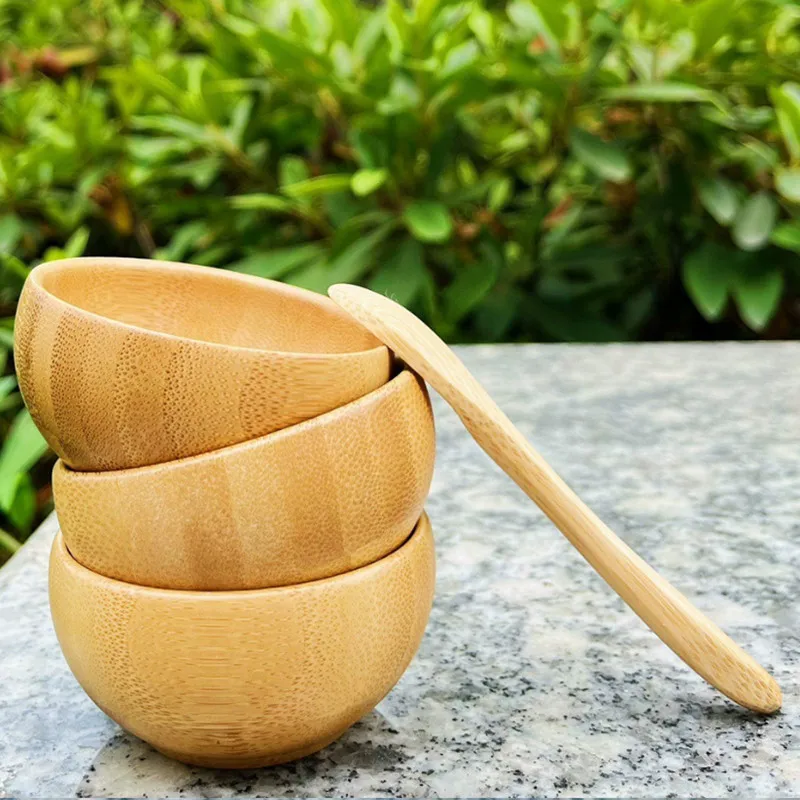 Facial Mask Kit Multi-Piece Set Bamboo Bowl For Women Lady DIY Facial Mask Kit  Face Mask Cosmetic Beauty Tool Skin Care