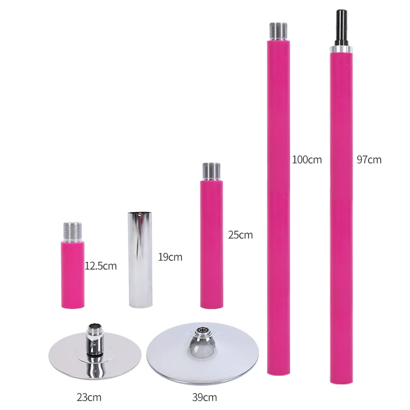 D40mm Heavy Duty Stainless Steel Pink Height Adjustable Fitness Dance Pole