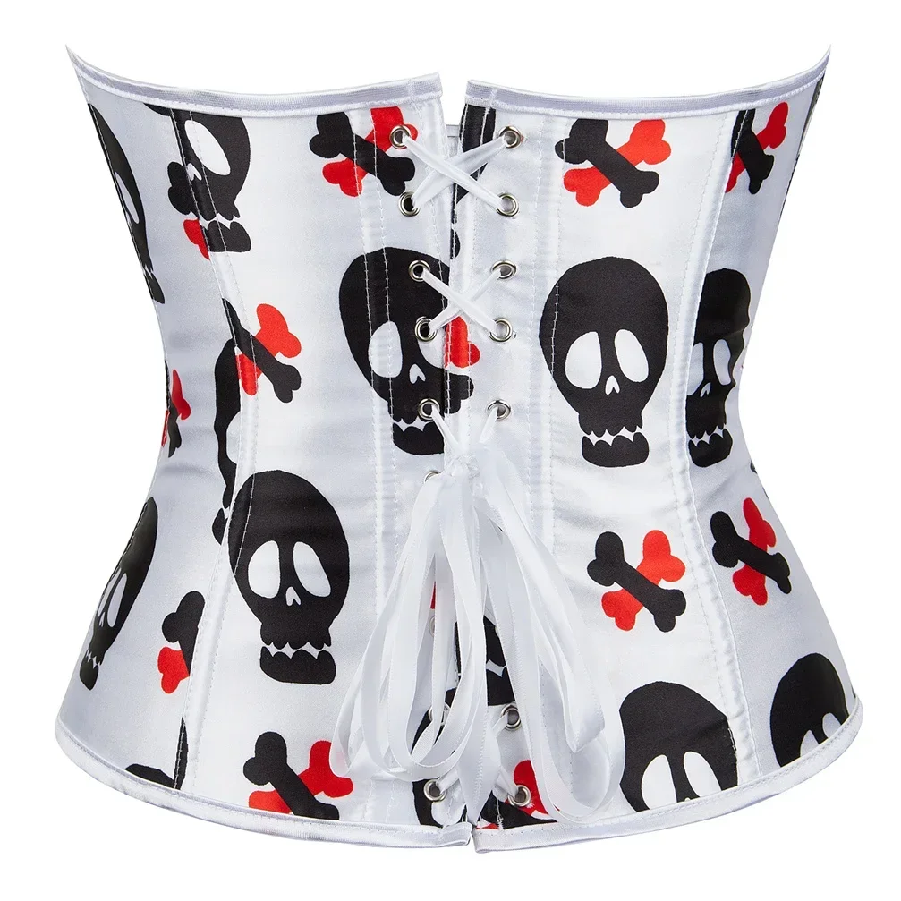 Burlesque Corset Skirt Princess Bustier Skirts Skull Lace Up Bustiers Gothic Korsett Festival Outfit Christmas Costume Plus Size
