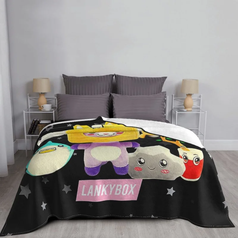 Lankybox Rocky And y Blanket Velvet Autumn/Winter Anime Multi-fuion  Warm Blanket for Sofa Office Bedspreads