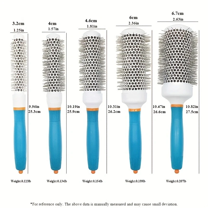 

Профессиональный набор для укладки волос: круглая расческа и щетка для создания локонов, синий