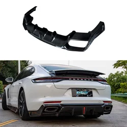 For Porsche Panamera 971.2 Real Dry Carbon Fibre Rear Diffuser Back Bumper with stoplight Lip Splitter Car Decoration Parts