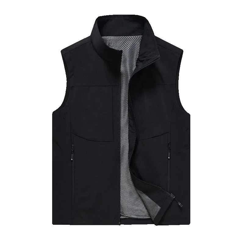 Foreign Trade Vest Men's Spring and Autumn Thin Multi Pocket Vest, Outdoor Mountaineering Loose Vest, Hooded Jacket, Camisole