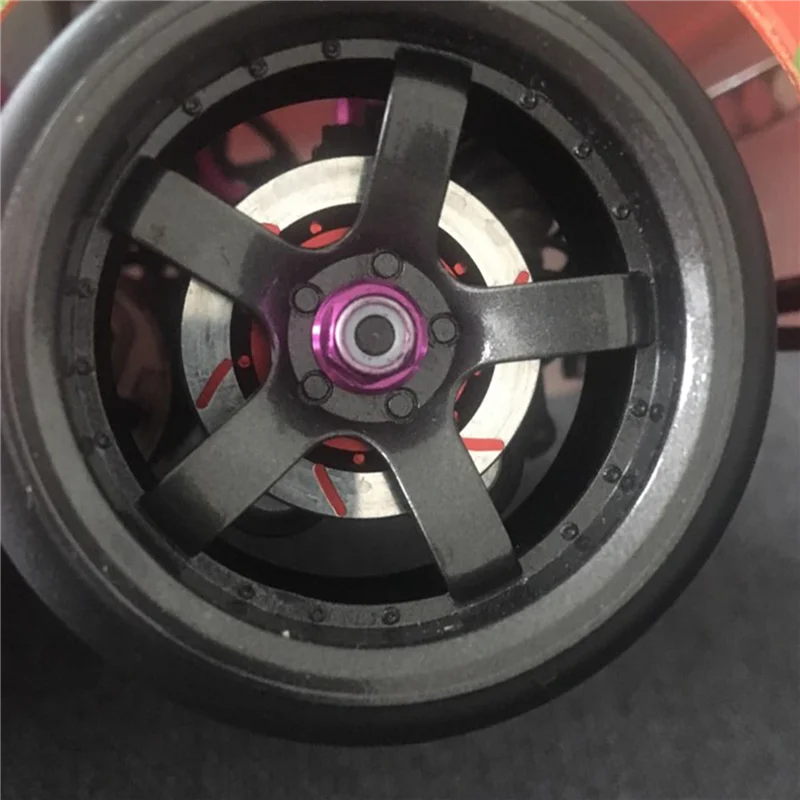 ABUM-8PCS Brake Disc Wheel Rim Box Metal Hex Adapter 12MM For RC 1/10 Car HSP Fly Fish Buggy Truck 94123 94122 D4 CS,Red