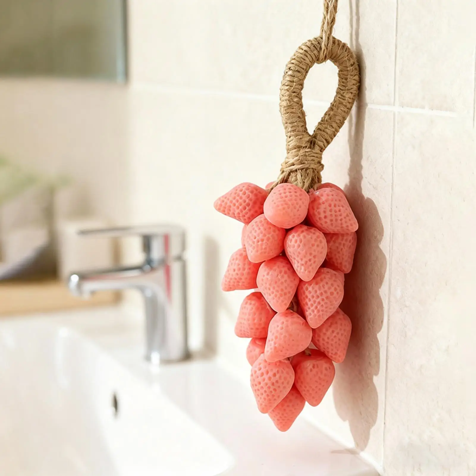 Facial Cleanser Natural Bar Soap Bath Soap Strawberry Shape Handmade For Men Women Kids Kids Home Travel Health Household