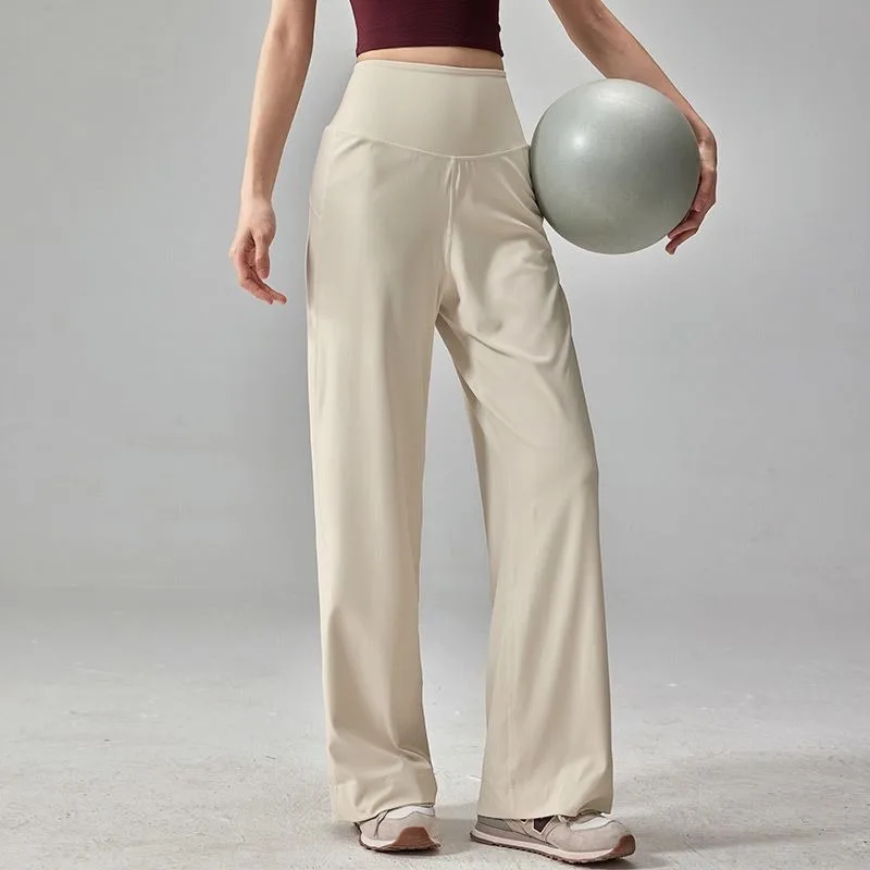 

Flowy Drape Wide Leg Yoga Pants for Women Summer Loose High Waist Running Fitness Training Slimming Long Pants